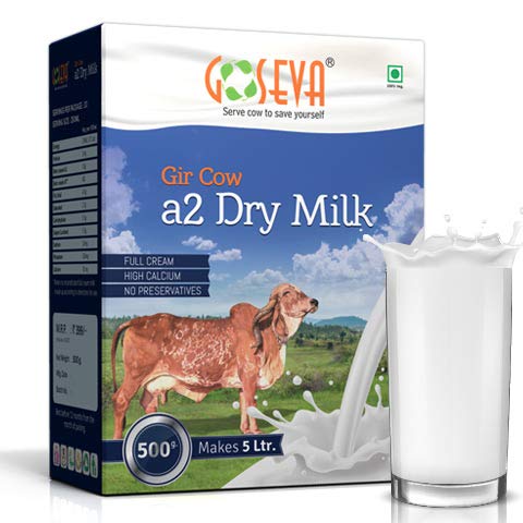 Goseva A2 Gir Cow Dry Milk Powder 500 GM-Pack of 1.